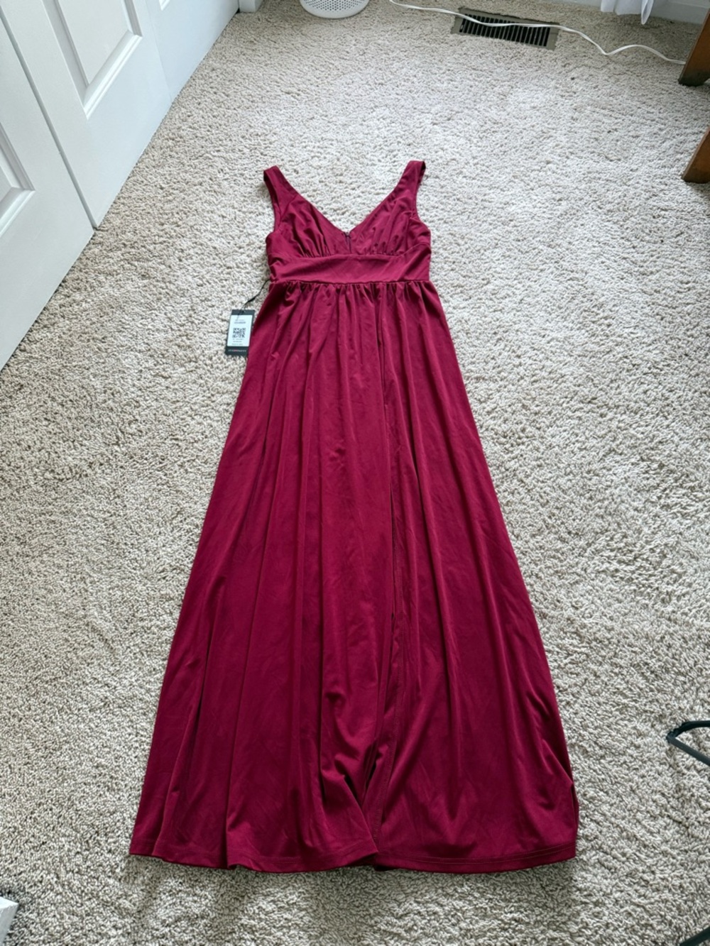 Ever Pretty Deep V-Neck Burgundy Dress